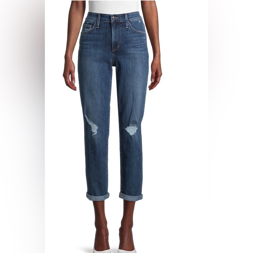 Joe's Women's Niki Distressed Boyfriend Jeans Indigo Dark Wash Size 25